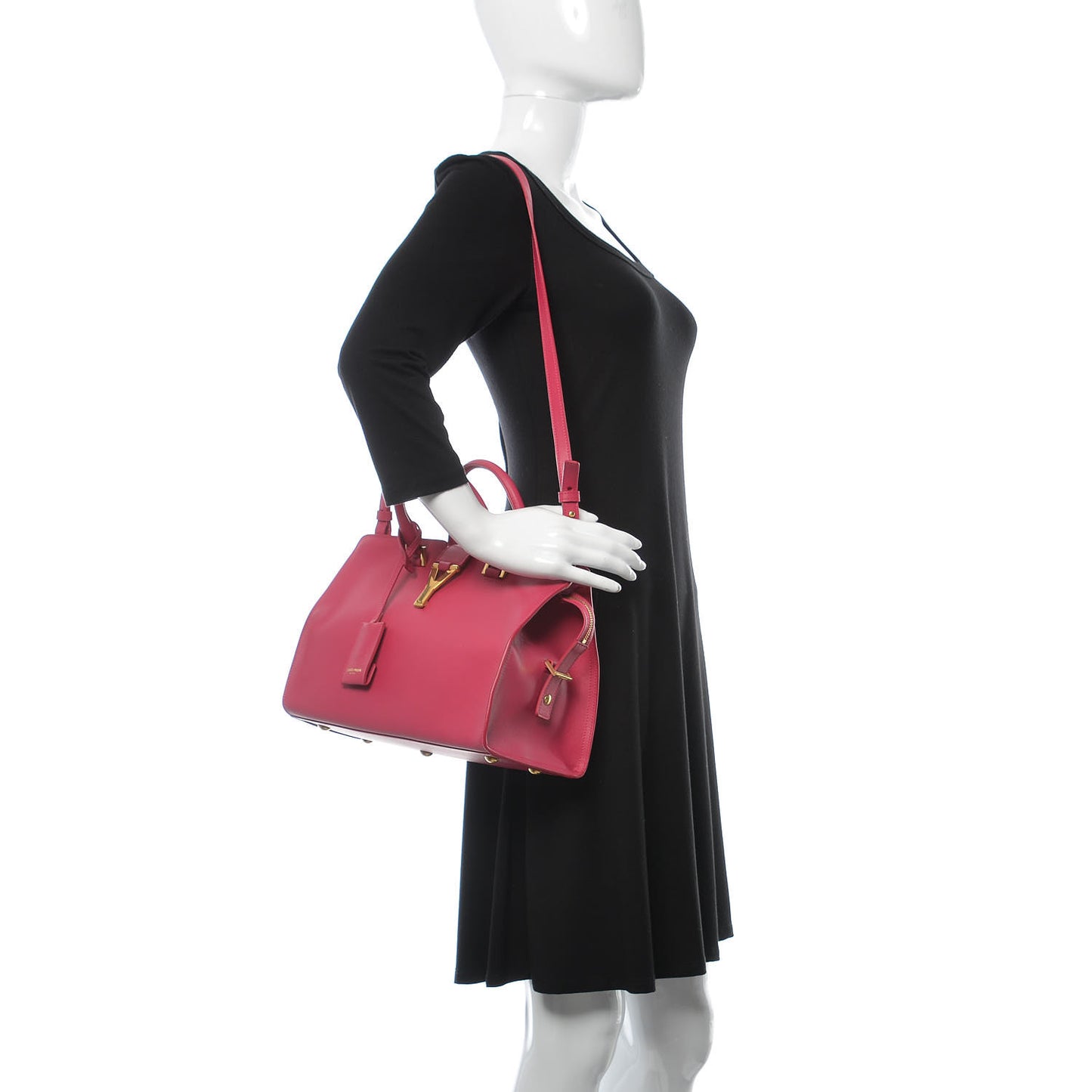 Calfskin Small Classic Y Cabas Fuchsia