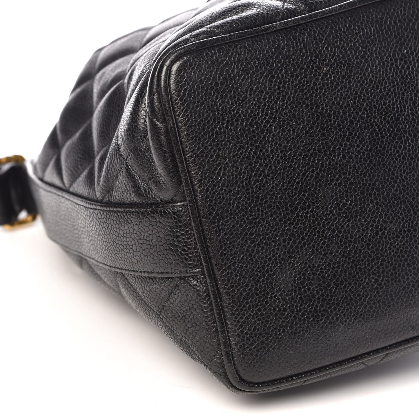 Caviar Quilted Drawstring Shoulder Bag Black