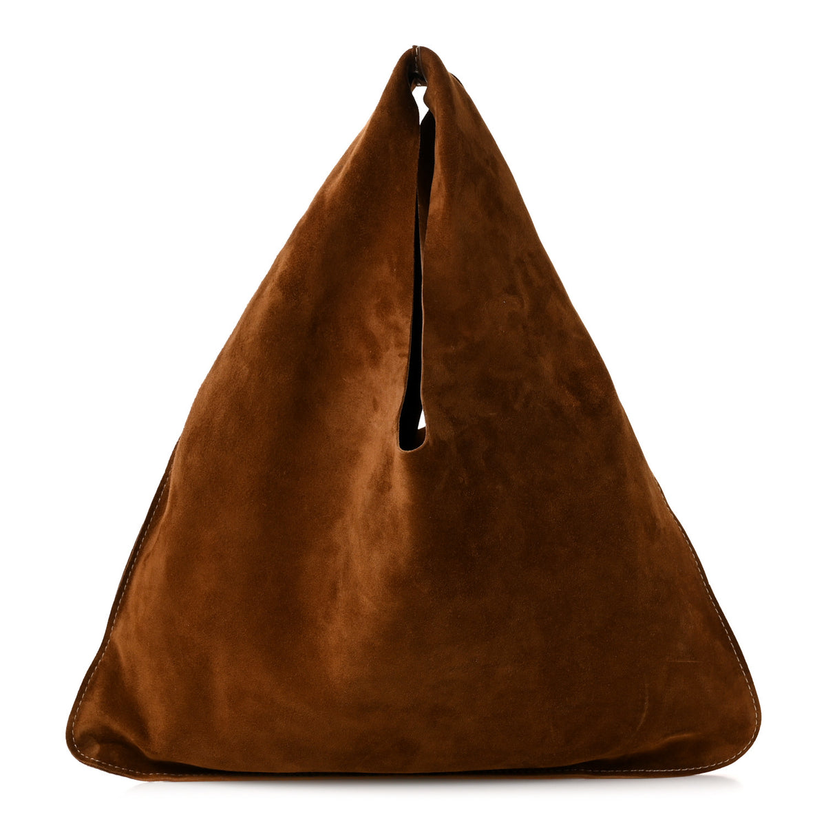 Suede Small Bindle Bag Bistre Ecru