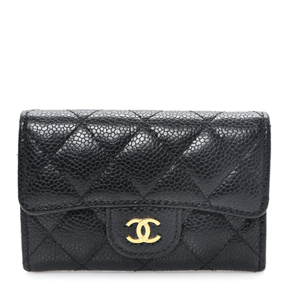 Chanel Caviar Quilted Flap Card Holder Wallet Black 1 of 10