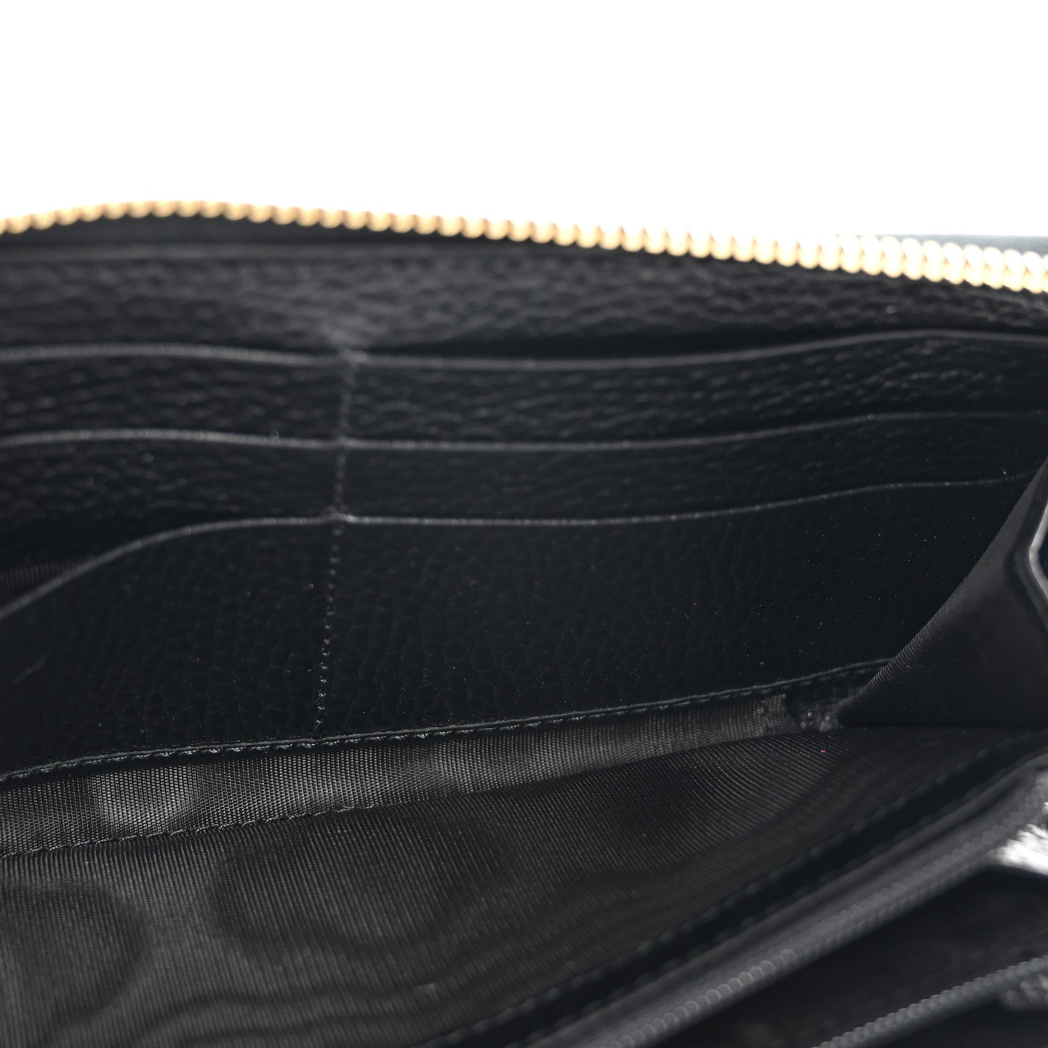 Gucci Dollar Calfskin GG Supreme Monogram GG Marmont Zip Around Wallet Black Beige Ebony 5 of 6