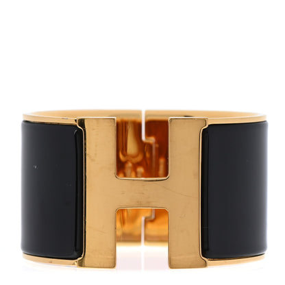 Hermes Enamel Extra Wide Clic Clac H Bracelet PM Black 1 of 4