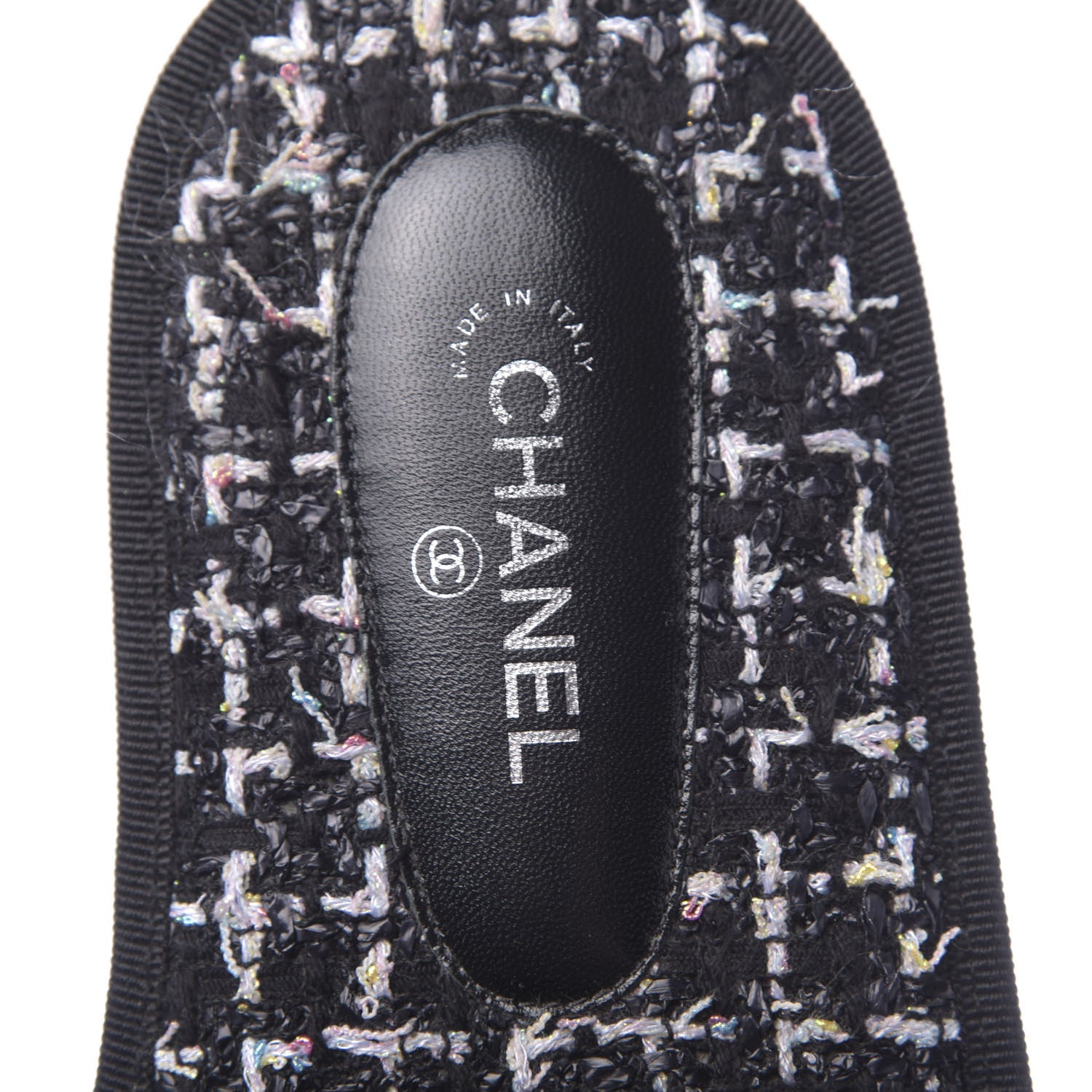 Chanel Tweed CC Flat Mules M Black 7 of 9