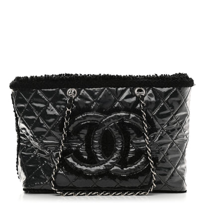 Chanel Vinyl Quilted Funny Tweed Tote Black 1 of 9