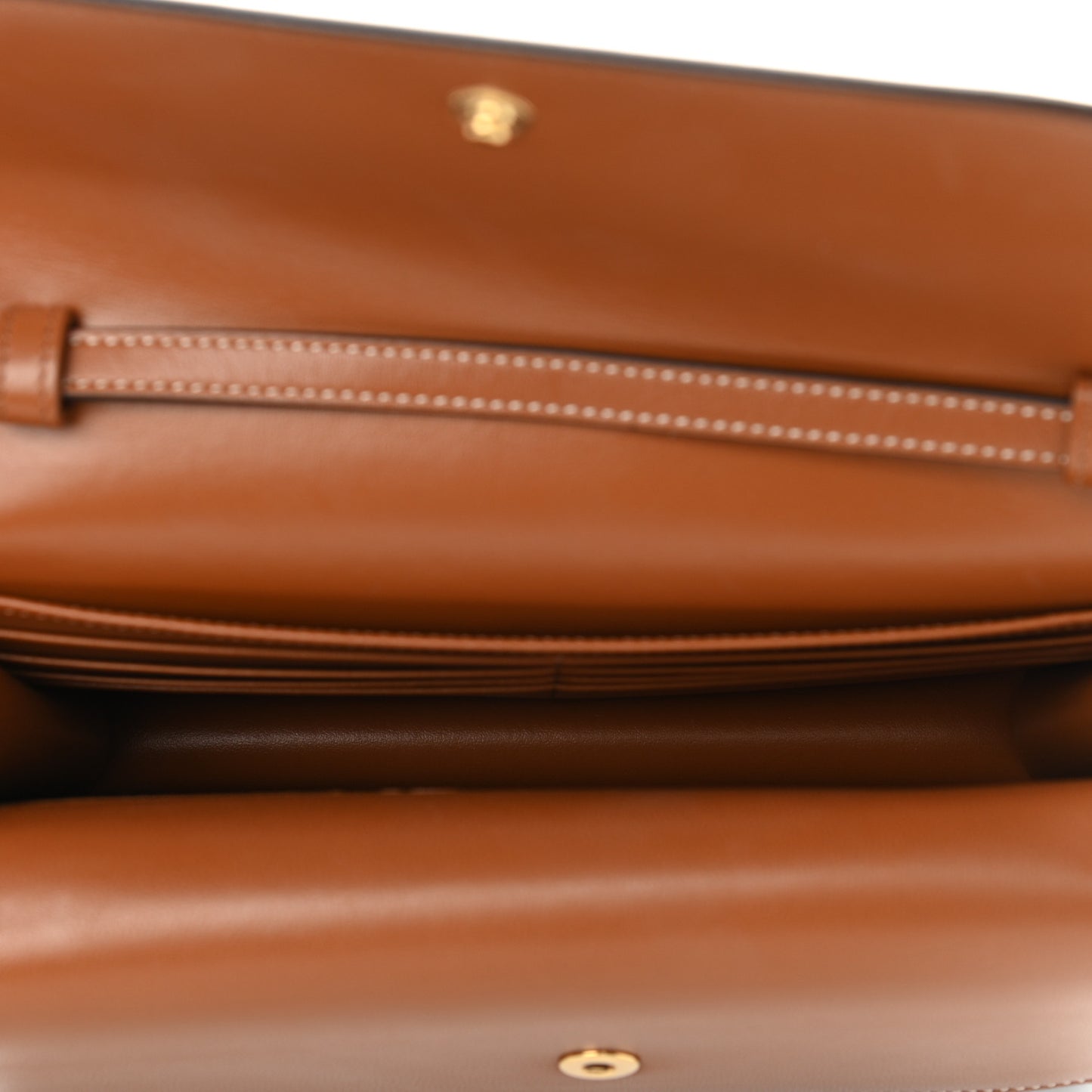 Triomphe Canvas Lambskin Wallet On Strap Tan
