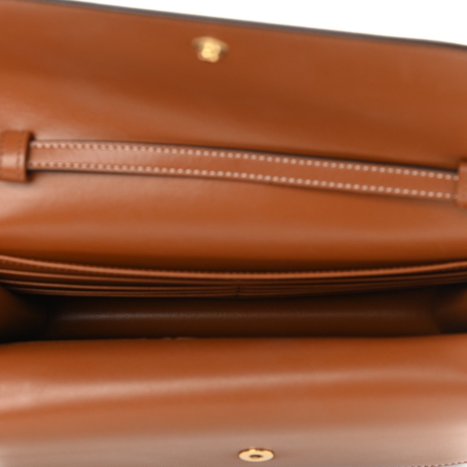 Celine Triomphe Canvas Lambskin Wallet On Strap Tan 5 of 12