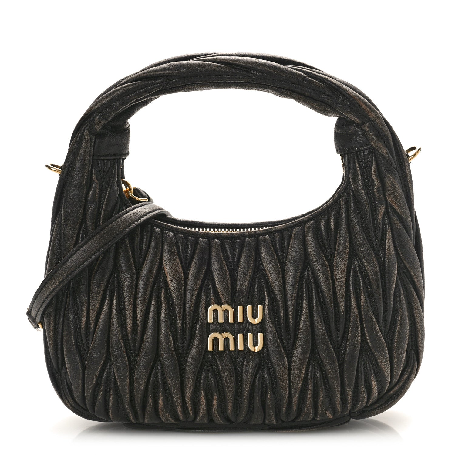 Miu Miu Nappa Matelasse Small Wander Hobo Sabbia Caffe 1 of 8