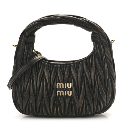 Miu Miu Nappa Matelasse Small Wander Hobo Sabbia Caffe 1 of 8