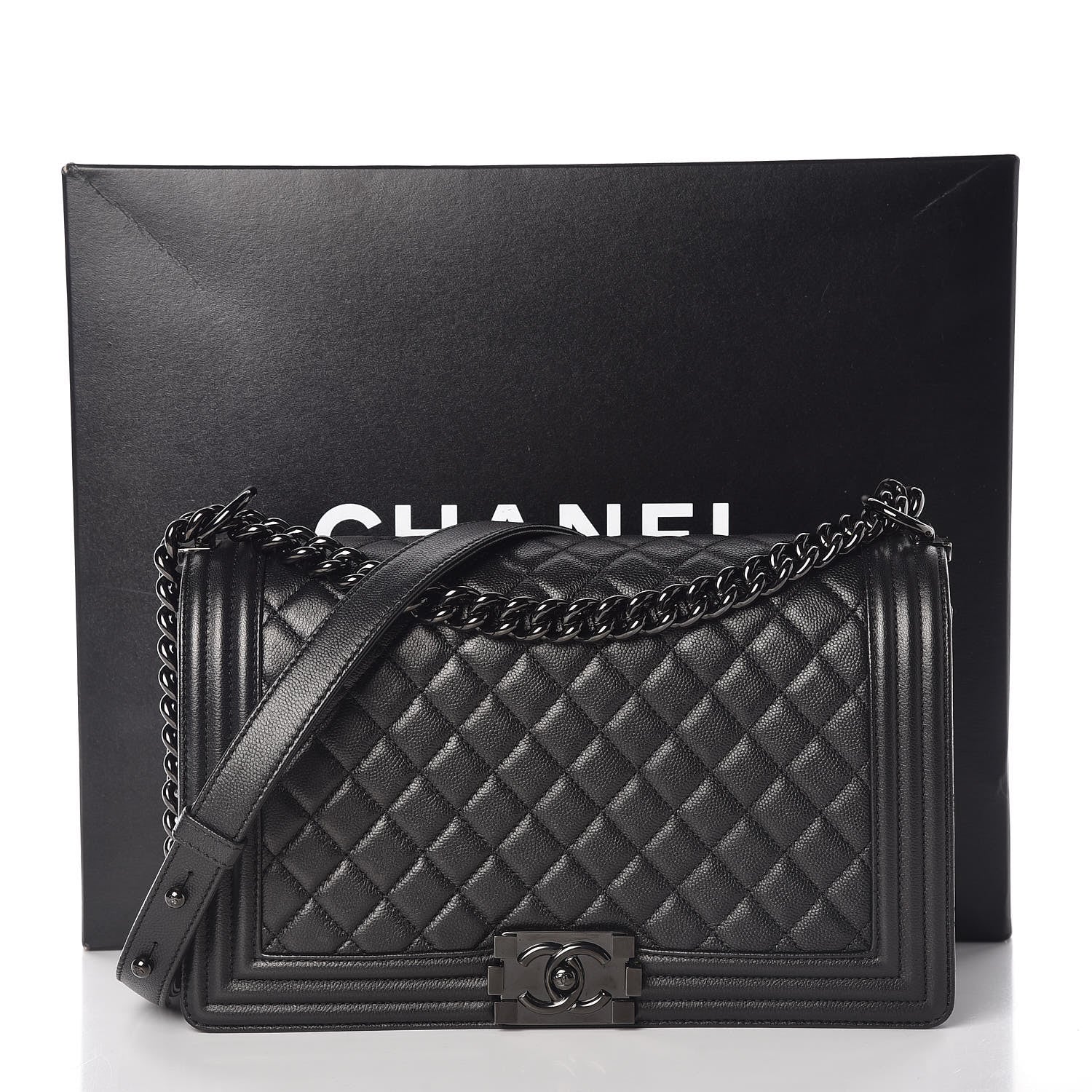Chanel Caviar Quilted New Medium Boy Flap So Black 8 of 8