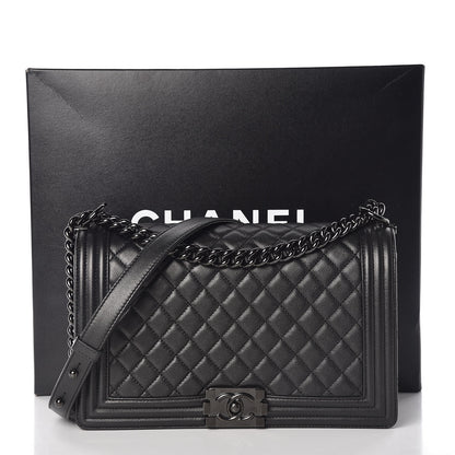 Chanel Caviar Quilted New Medium Boy Flap So Black 8 of 8