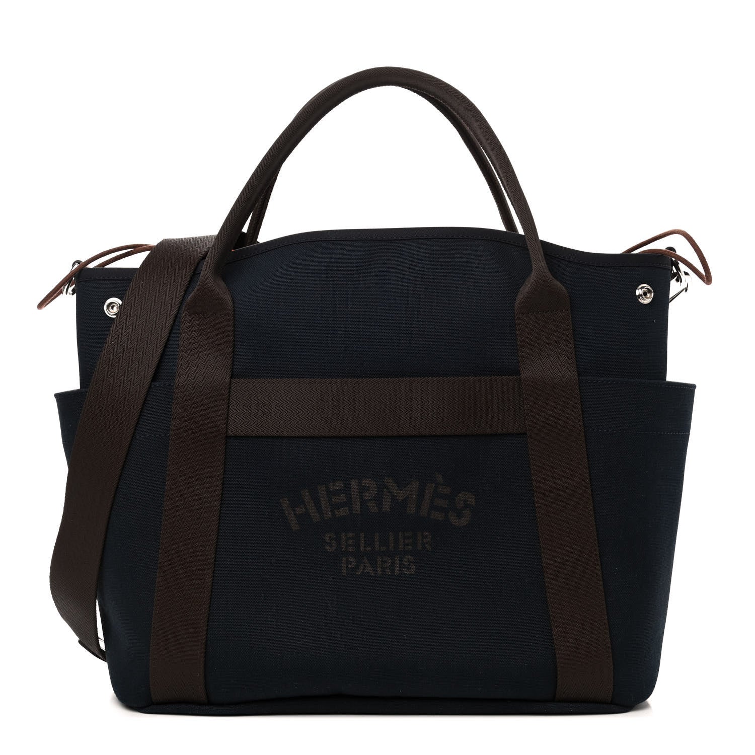 Hermes Toile Sac De Pansage Groom Bleu Navy Feu 1 of 5