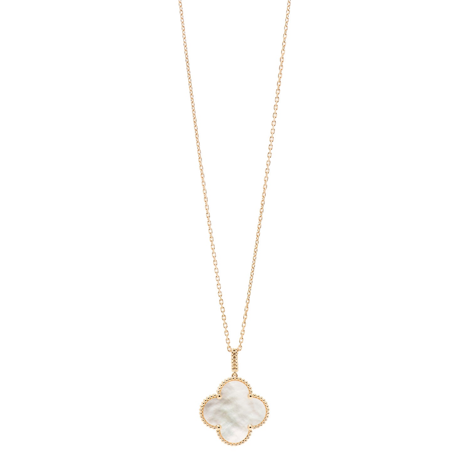 Van Cleef & Arpels 18K Yellow Gold Mother of Pearl Magic Alhambra Long Necklace 1 of 7