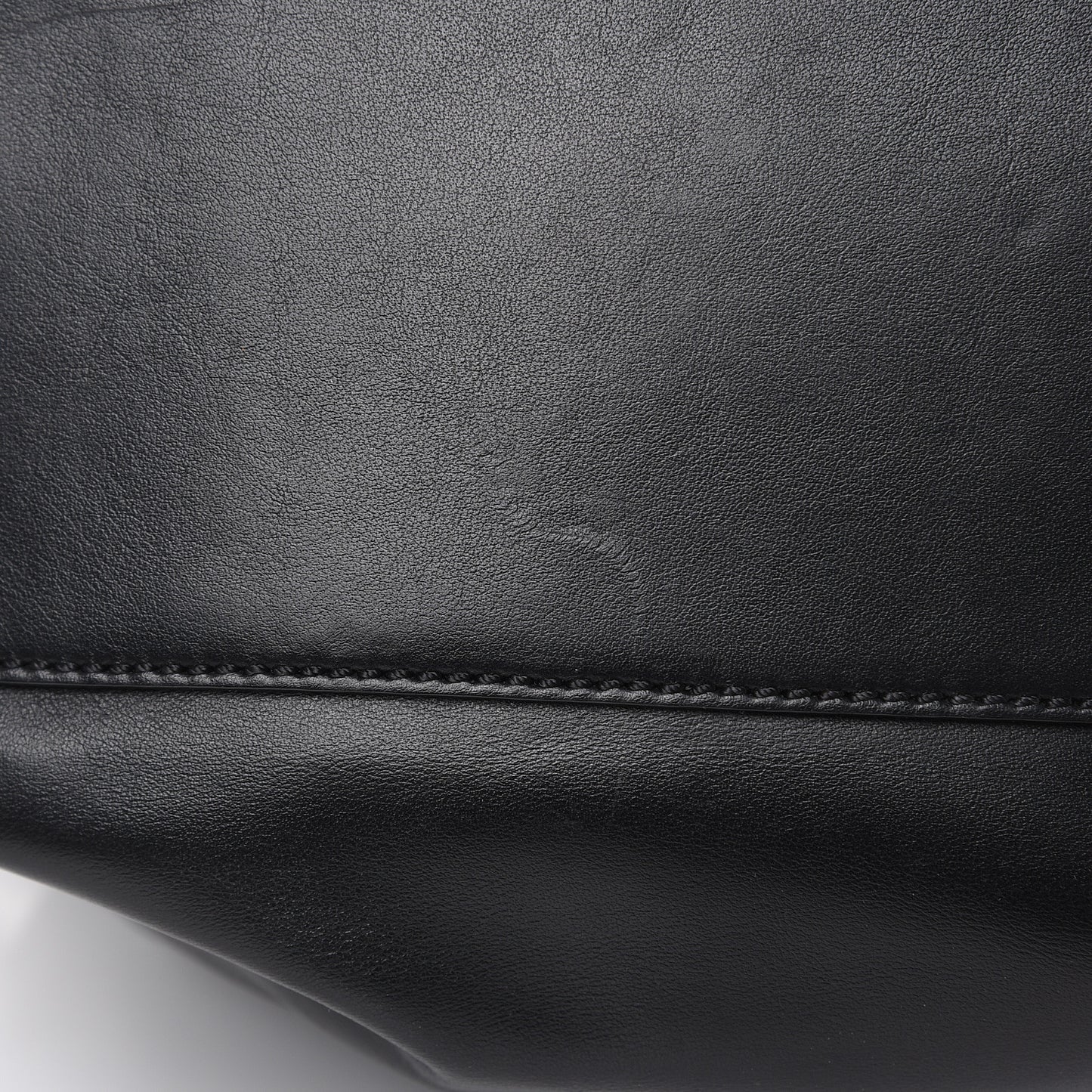 Waxed Calfskin Small Nightingale Logo Strap Black