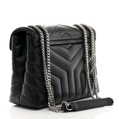 Saint Laurent Calfskin Y Quilted Monogram Small Loulou Chain Satchel Black 3 of 11