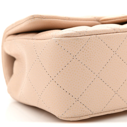 Chanel Caviar Quilted Mini Rectangular Flap  Light Beige 9 of 13