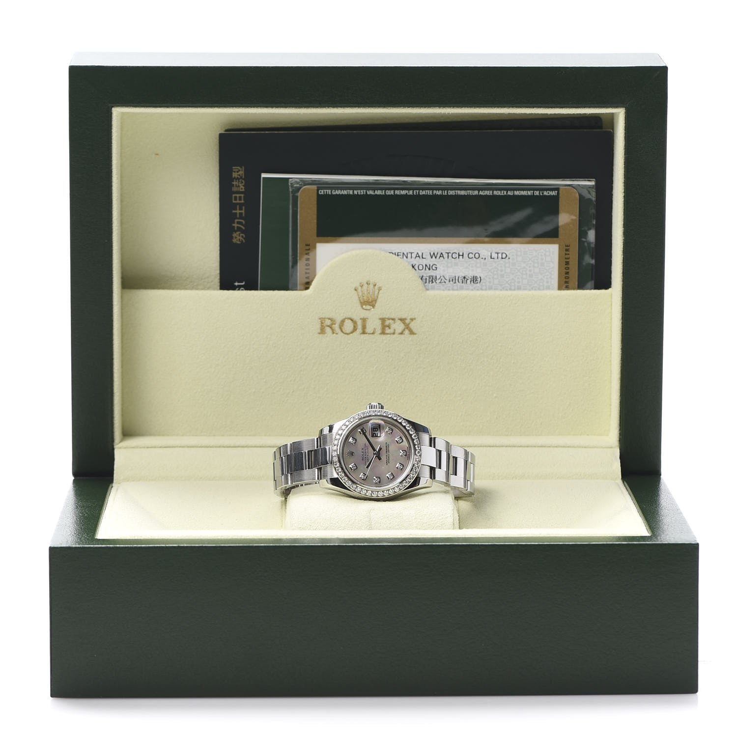 Rolex Stainless Steel Diamond Black Mother of Pearl 26mm Oyster Perpetual Datejust Watch 179384 7 of 7