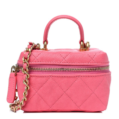 Chanel Caviar Quilted Mini Top Handle Vanity With Chain Pink 1 of 4