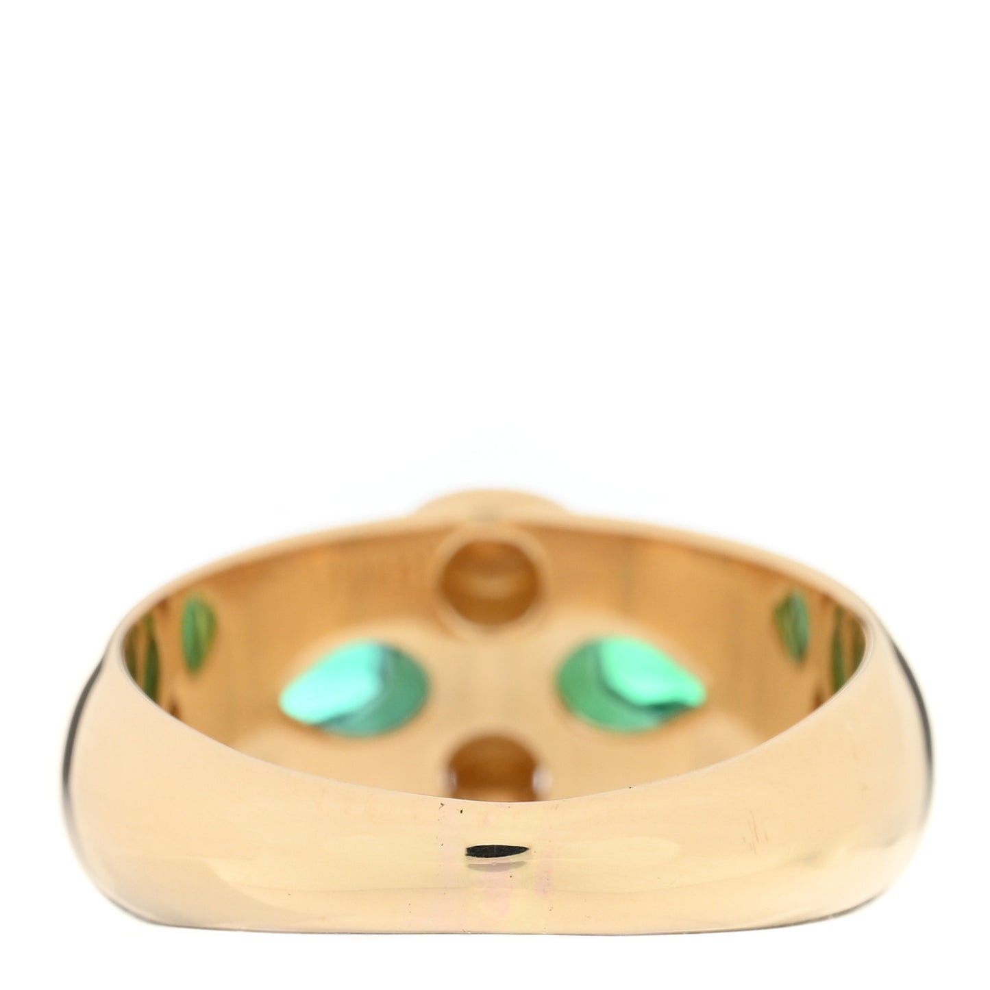 18K Yellow Gold Emerald Forever and Always a Pair Ring 53 6.25