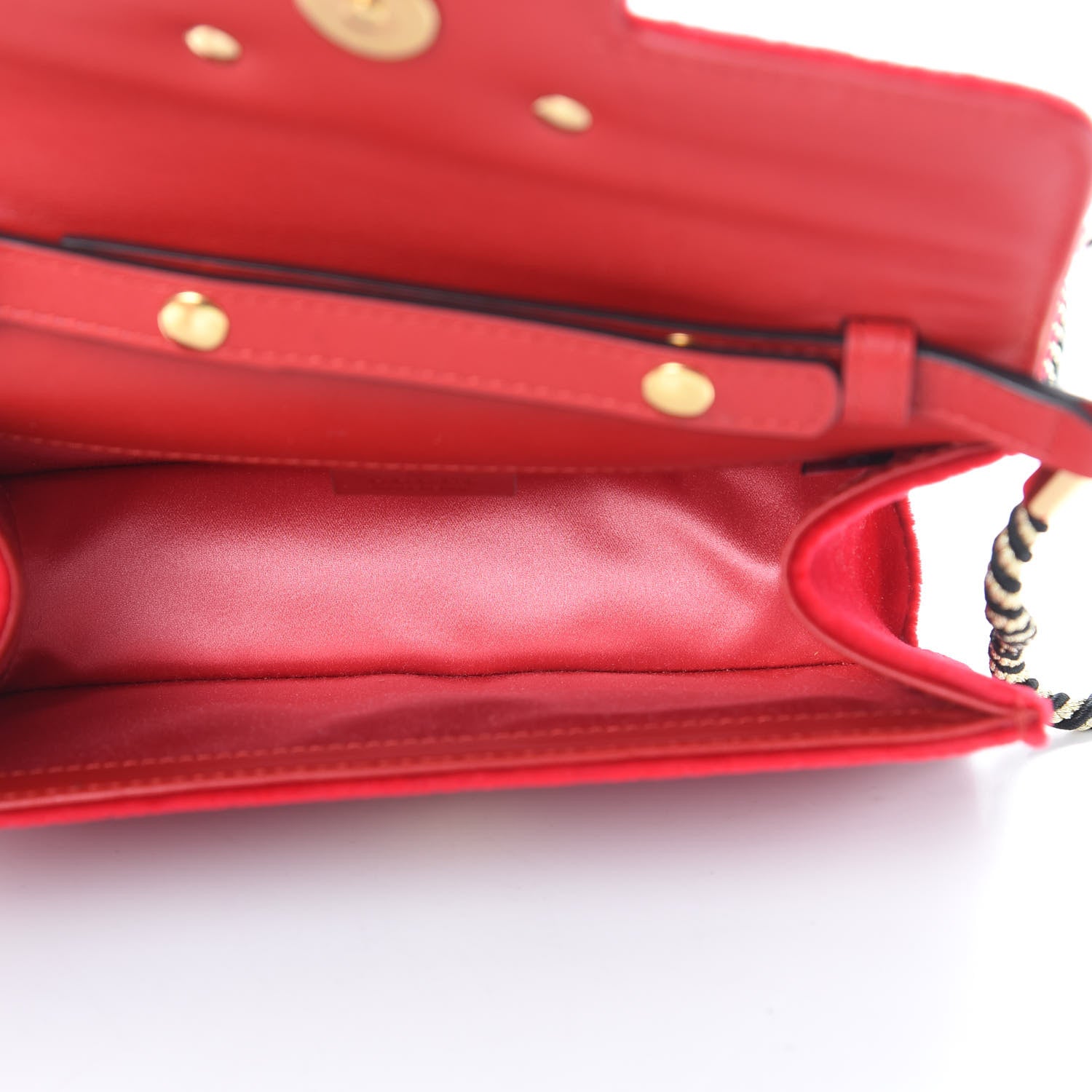 Gucci Velvet Crystal Square G Shoulder Bag Red 5 of 14