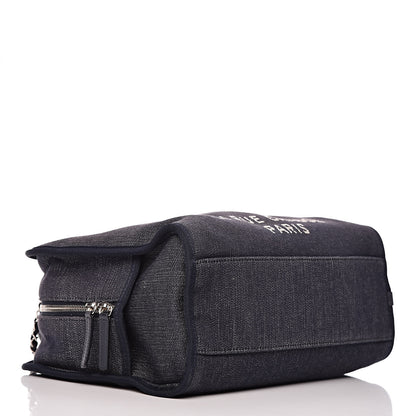 Chanel Denim Deauville Bowling Bag Dark Blue 4 of 9