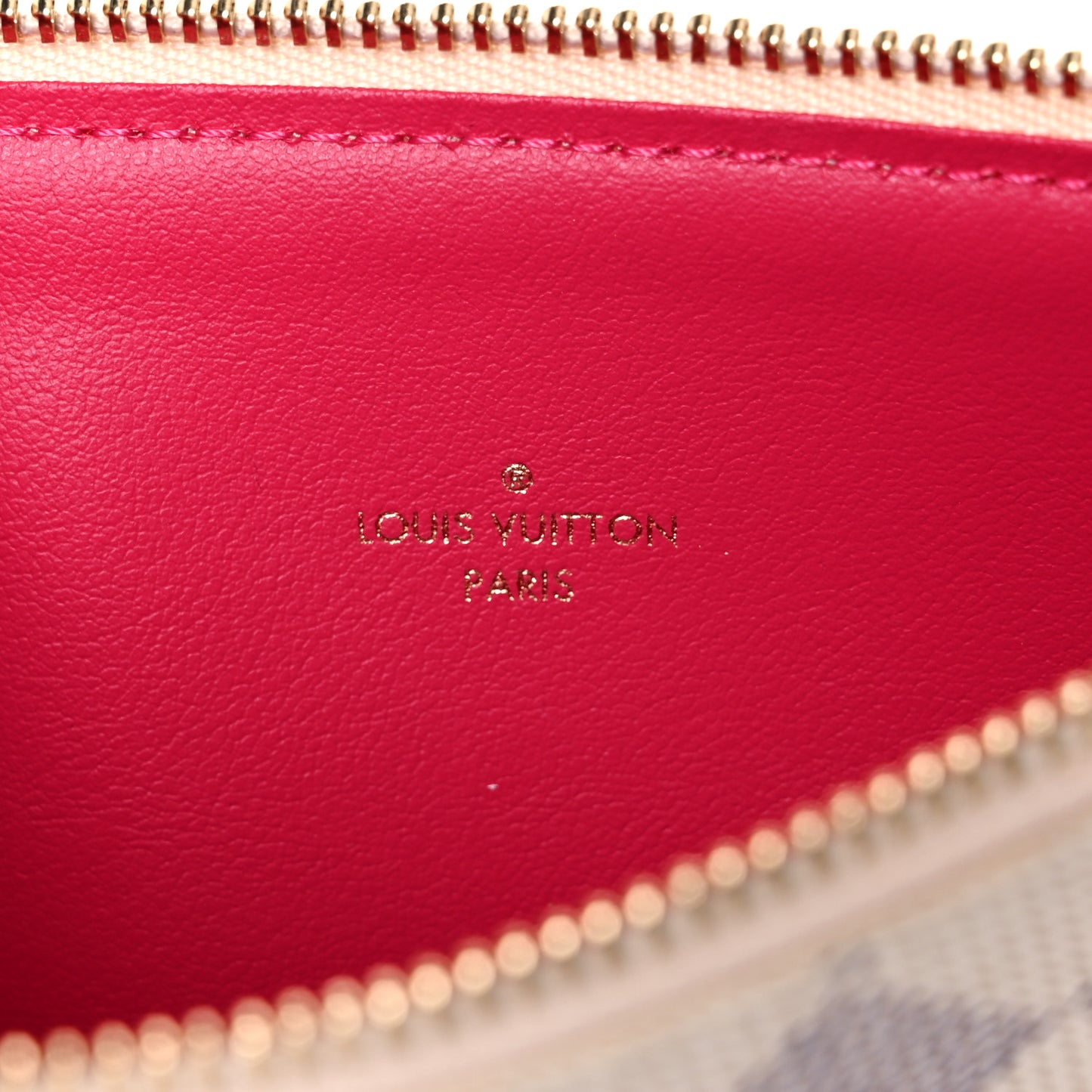 Damier Azur Felicie Chain Wallet Zippered Insert Fuchsia