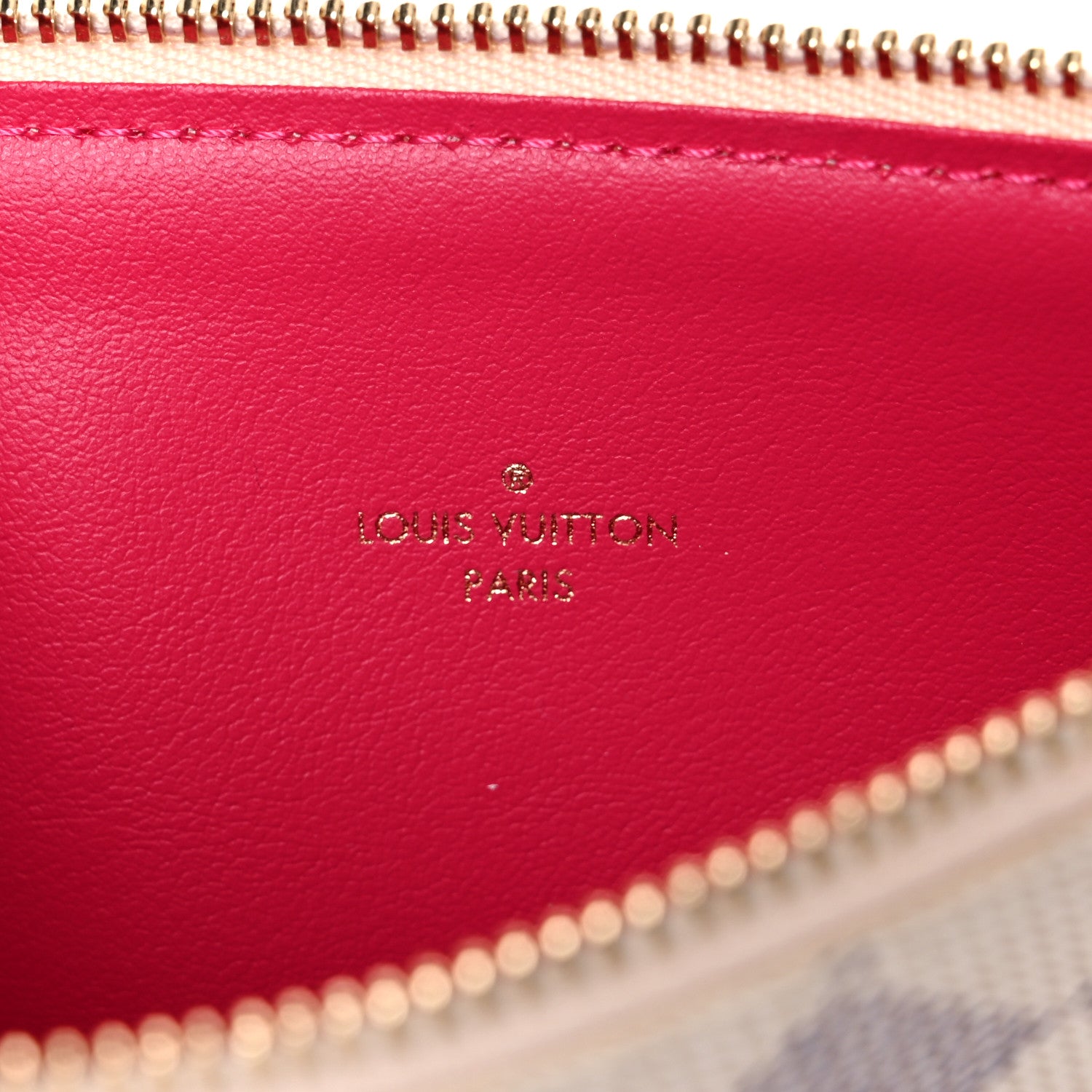 Louis Vuitton Damier Azur Felicie Chain Wallet Zippered Insert Fuchsia 6 of 6