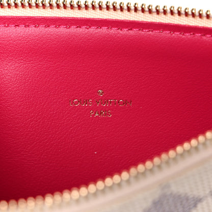 Louis Vuitton Damier Azur Felicie Chain Wallet Zippered Insert Fuchsia 6 of 6