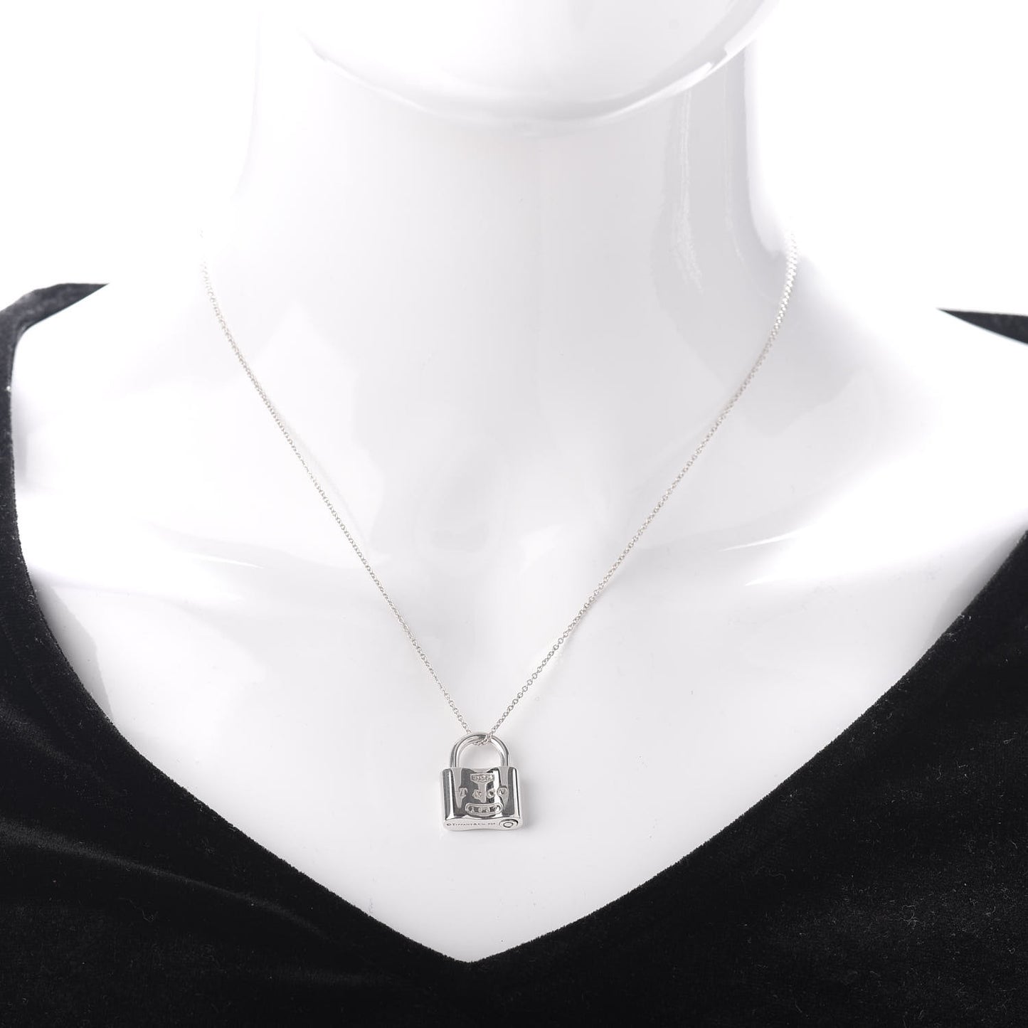 Sterling Silver 1837 Lock Charm Pendant Necklace