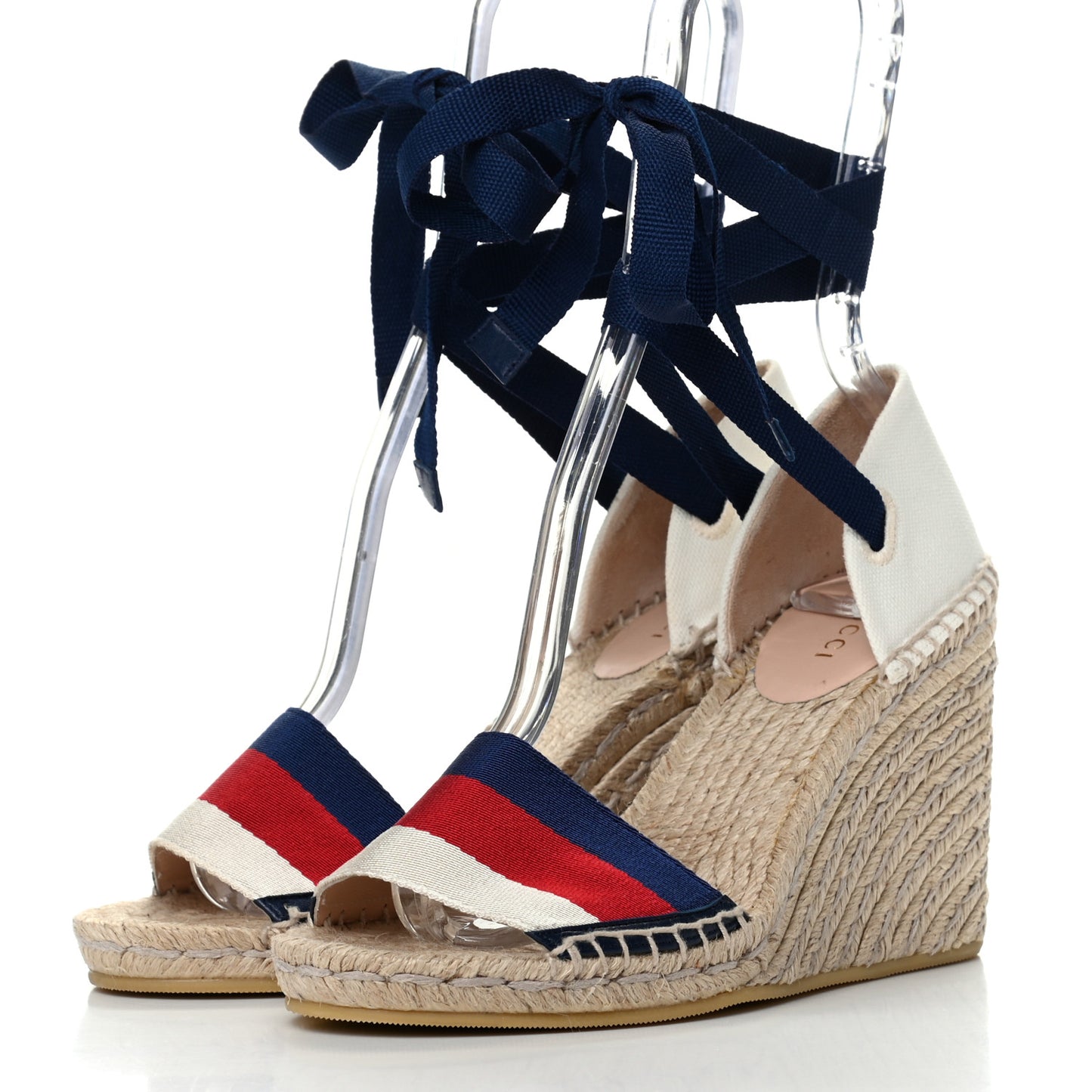 Canvas Sylvie Web Ankle Wrap Espadrille Wedge Sandals 36 Mystic White Hibiscus Red Maritime