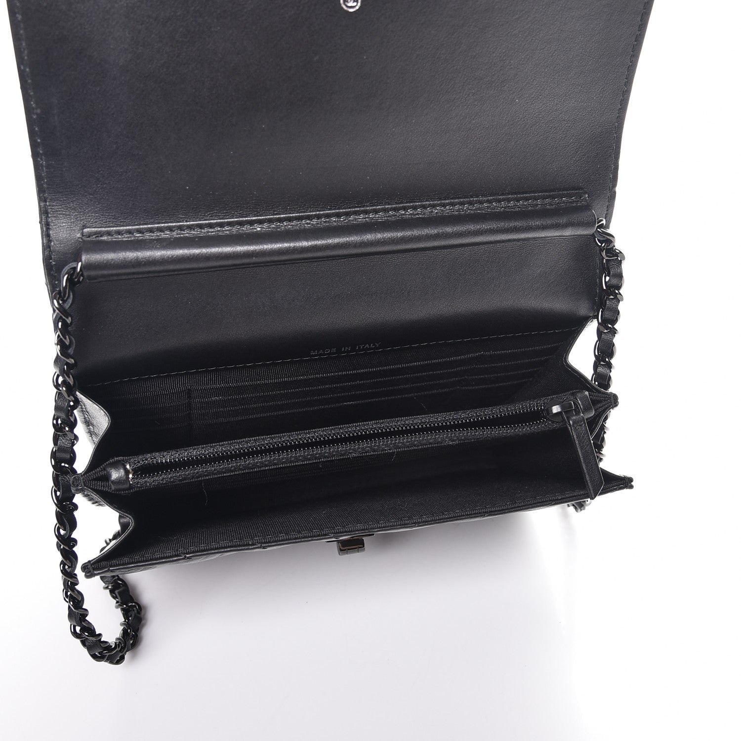 Chanel Aged Calfskin Chevron Quilted Reissue 2.55 Square Wallet On Chain WOC So Black 5 of 9