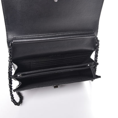Chanel Aged Calfskin Chevron Quilted Reissue 2.55 Square Wallet On Chain WOC So Black 5 of 9