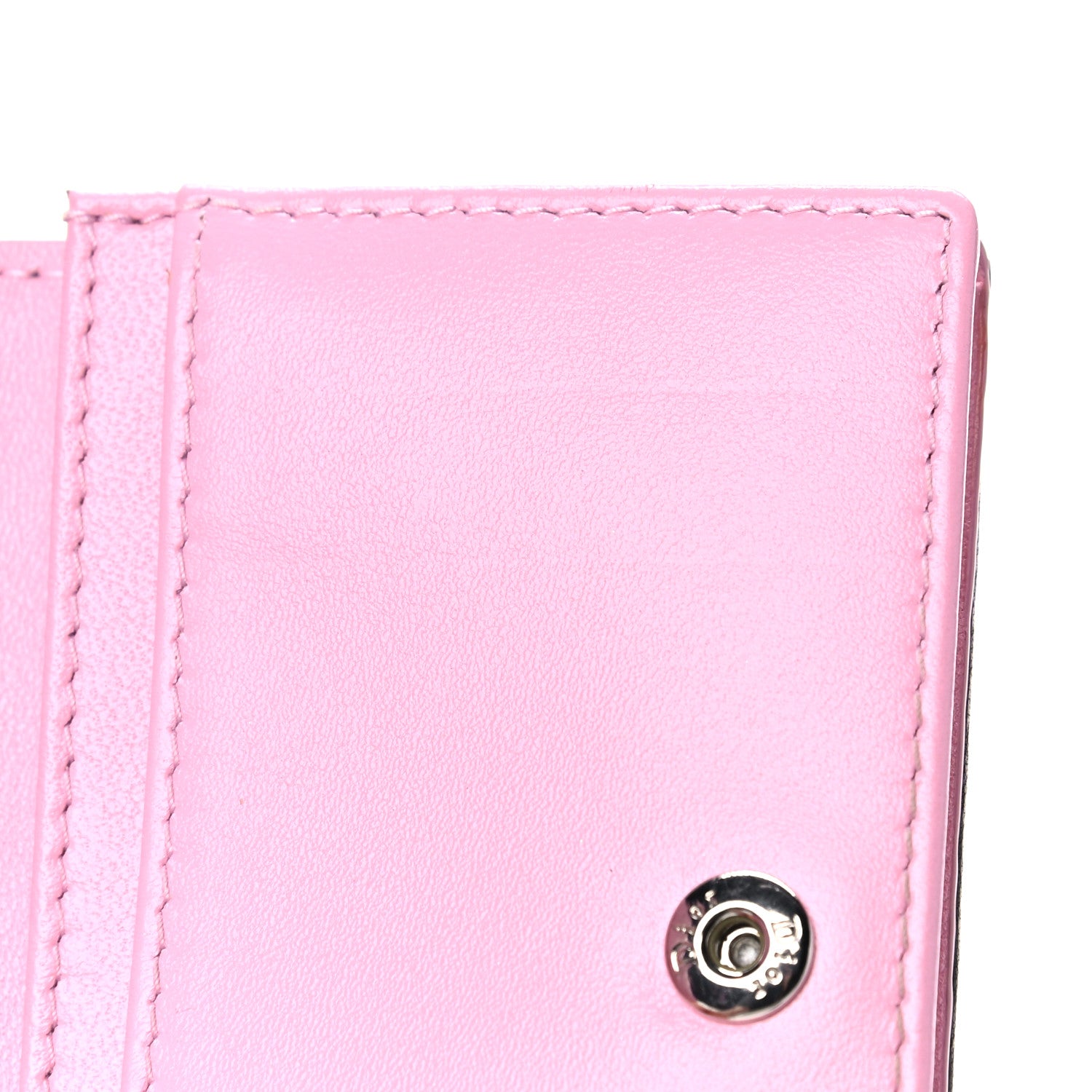 Christian Dior Lambskin Cannage Bi-Color Small Lady Dior Flap Card Holder Black Pink 10 of 11