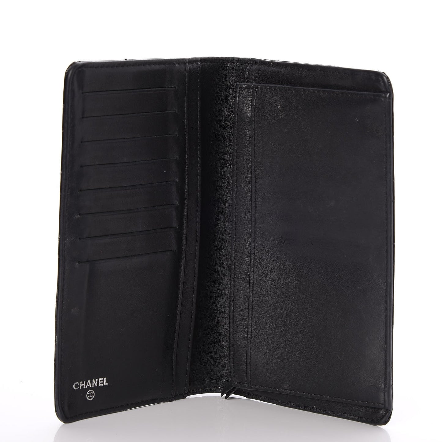Patent Quilted Brilliant Yen Wallet Black