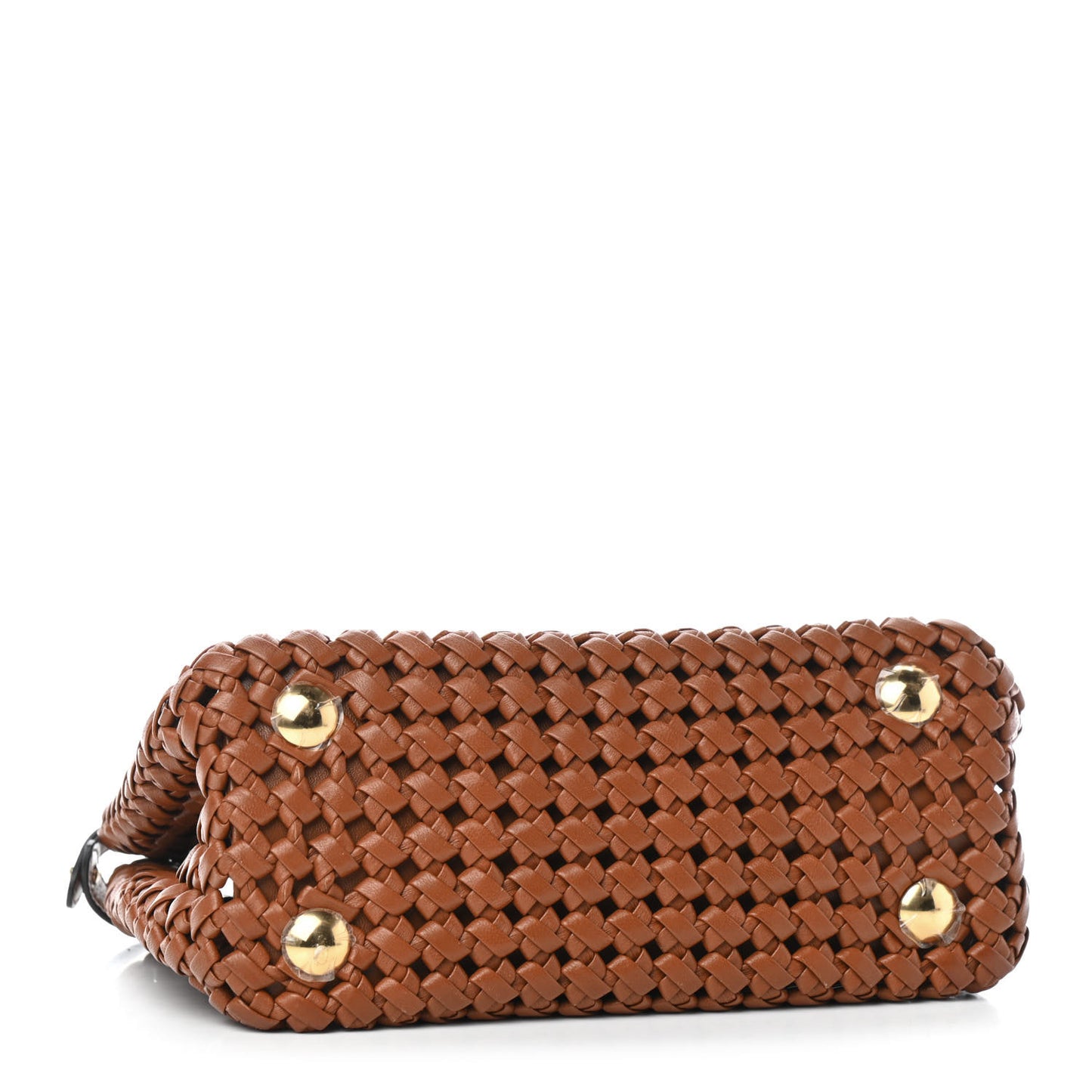 Nappa Woven Mini Peekaboo Iconic Satchel Orange