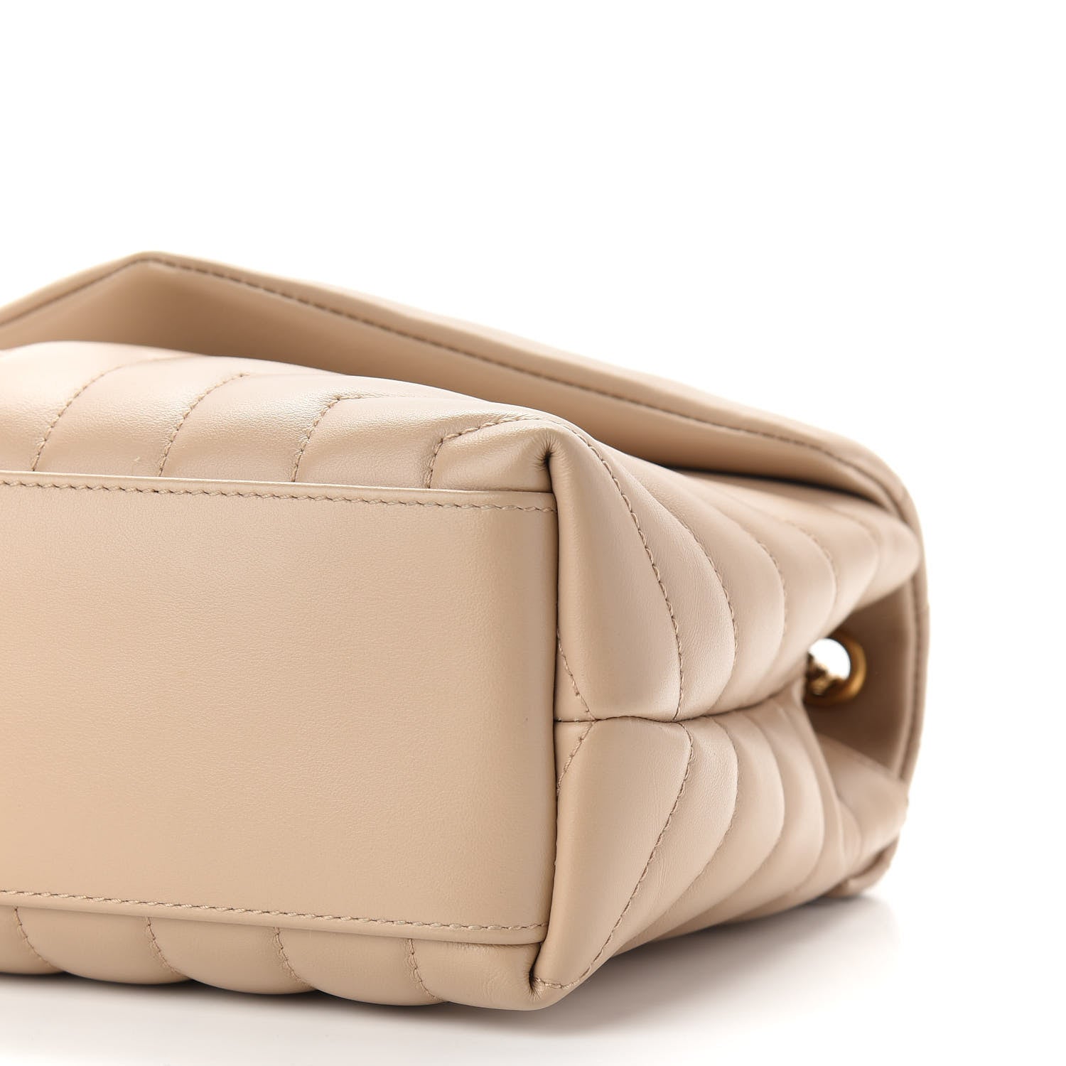 Saint Laurent Calfskin Y Quilted Monogram Small Loulou Chain Satchel Dark Beige 9 of 9
