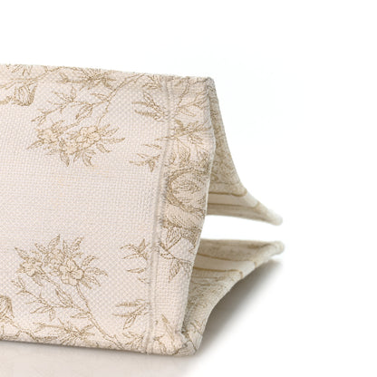 Christian Dior Canvas Embroidered Medium Jardin D'Hiver Book Tote White Gold 9 of 11