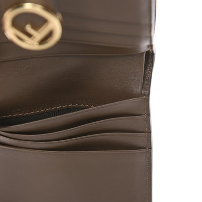 Fendi Vitello Soft F is Fendi Bi-Color FF 1974 Embossed Compact Wallet Maya Black 7 of 8