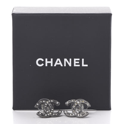 Chanel Ruthenium Crystal CC Earrings 4 of 4