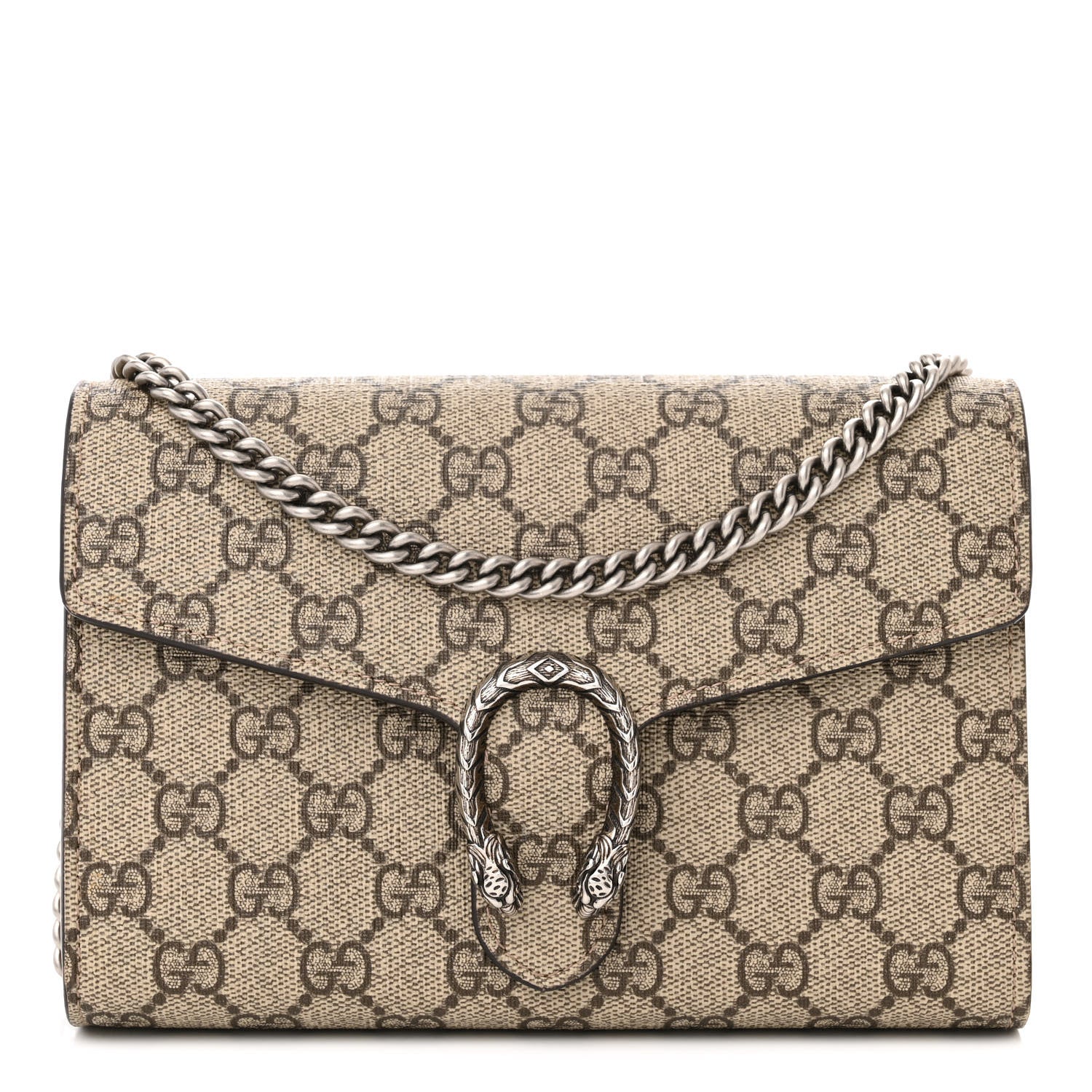 Gucci GG Supreme Monogram Mini Dionysus Chain Wallet Beige Taupe 1 of 11