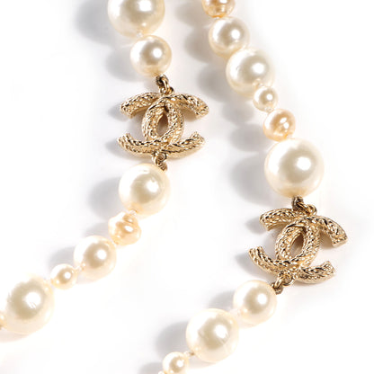 Chanel Irregular Pearl Classic CC Long Necklace Gold 3 of 5