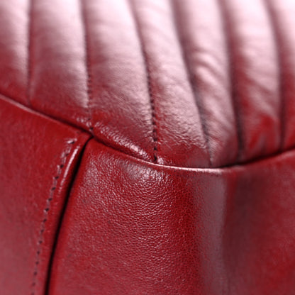 Saint Laurent Sheepskin Matelasse Chevron Large College Monogram Satchel Oxblood 12 of 26