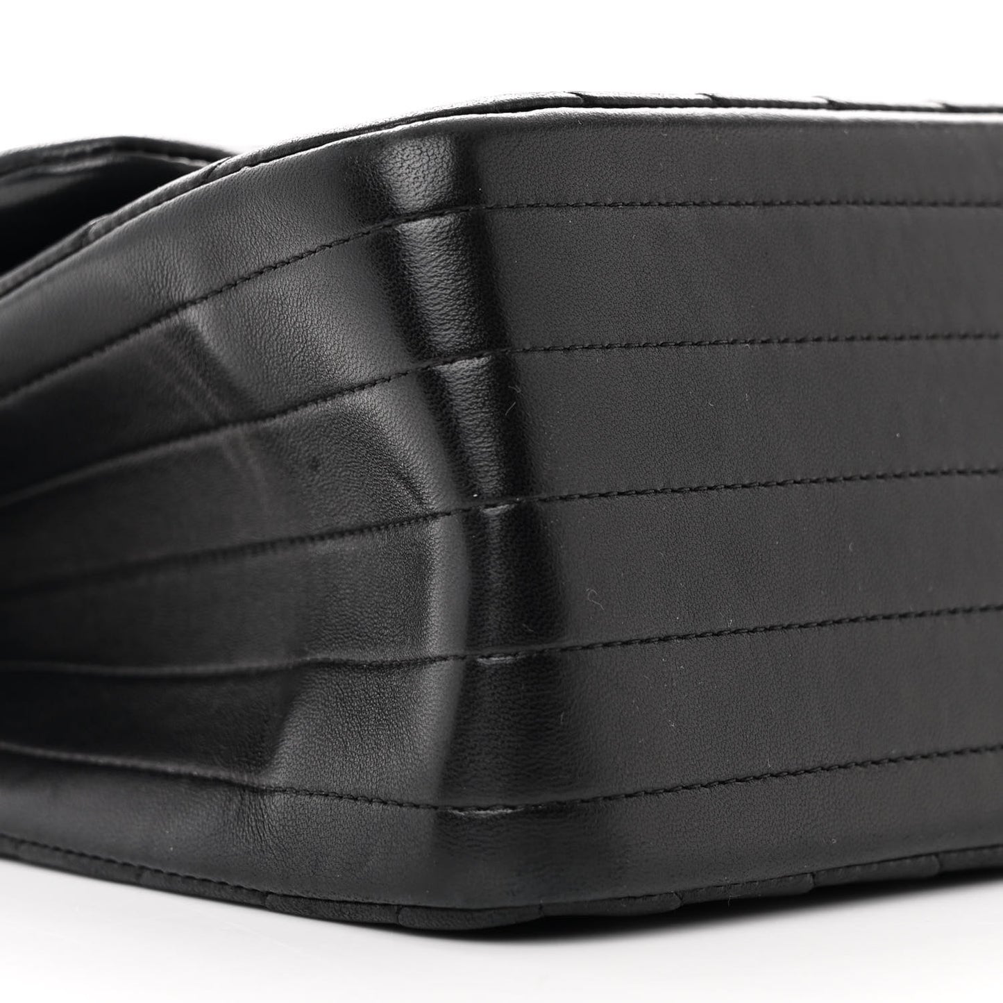 Lambskin Chevron Quilted Jumbo Double Flap So Black