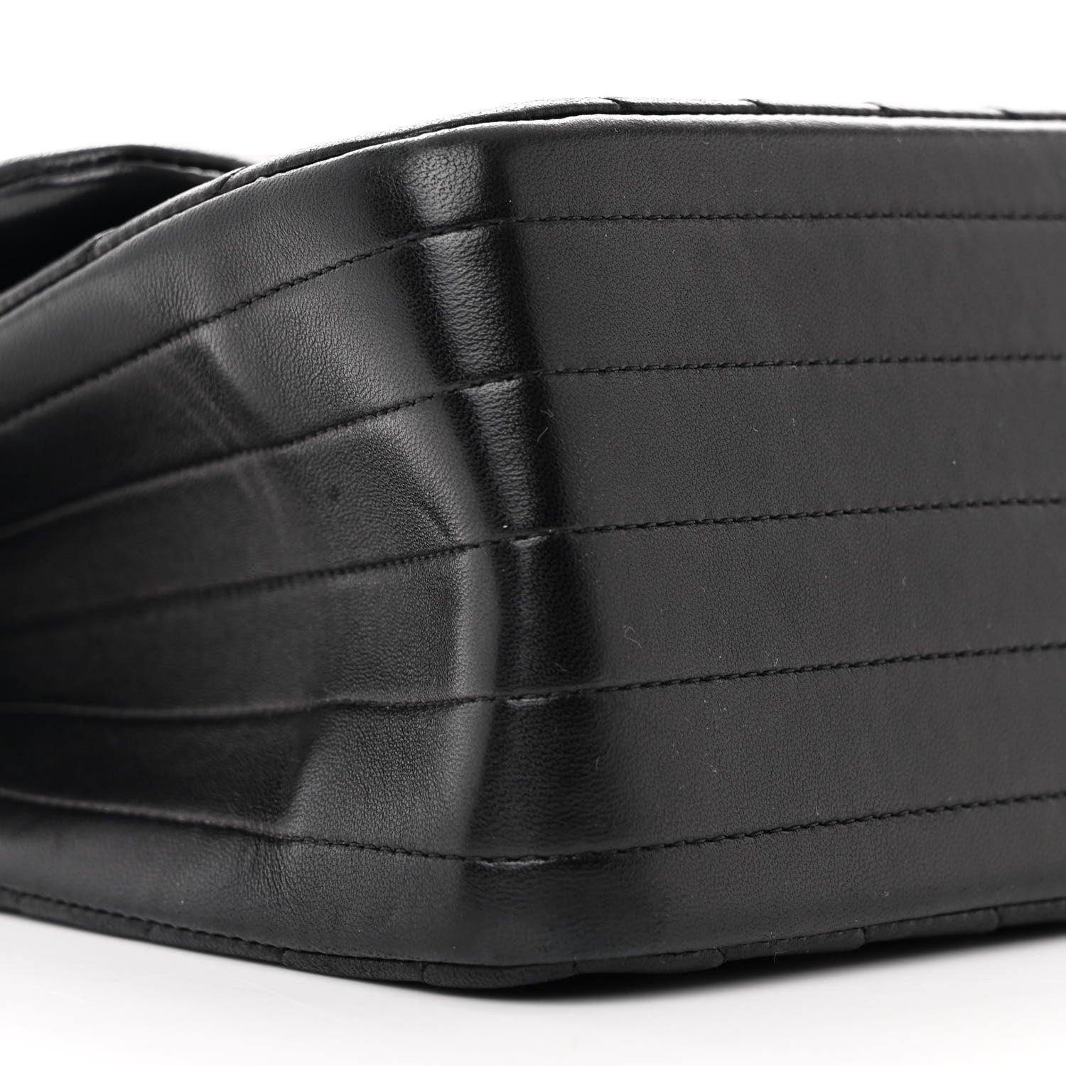 Chanel Lambskin Chevron Quilted Jumbo Double Flap So Black 9 of 14
