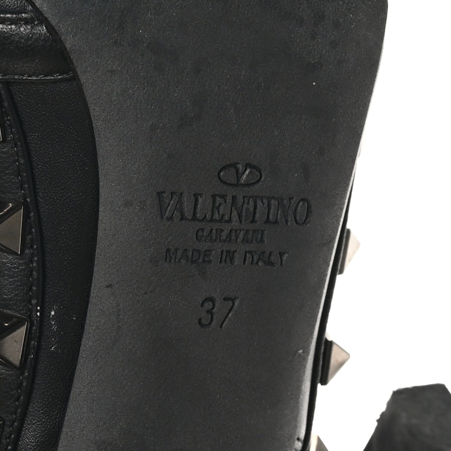 Valentino Garavani Calfskin Nappa Rockstud Ankle Strap 100mm Pumps 37 Black 9 of 10
