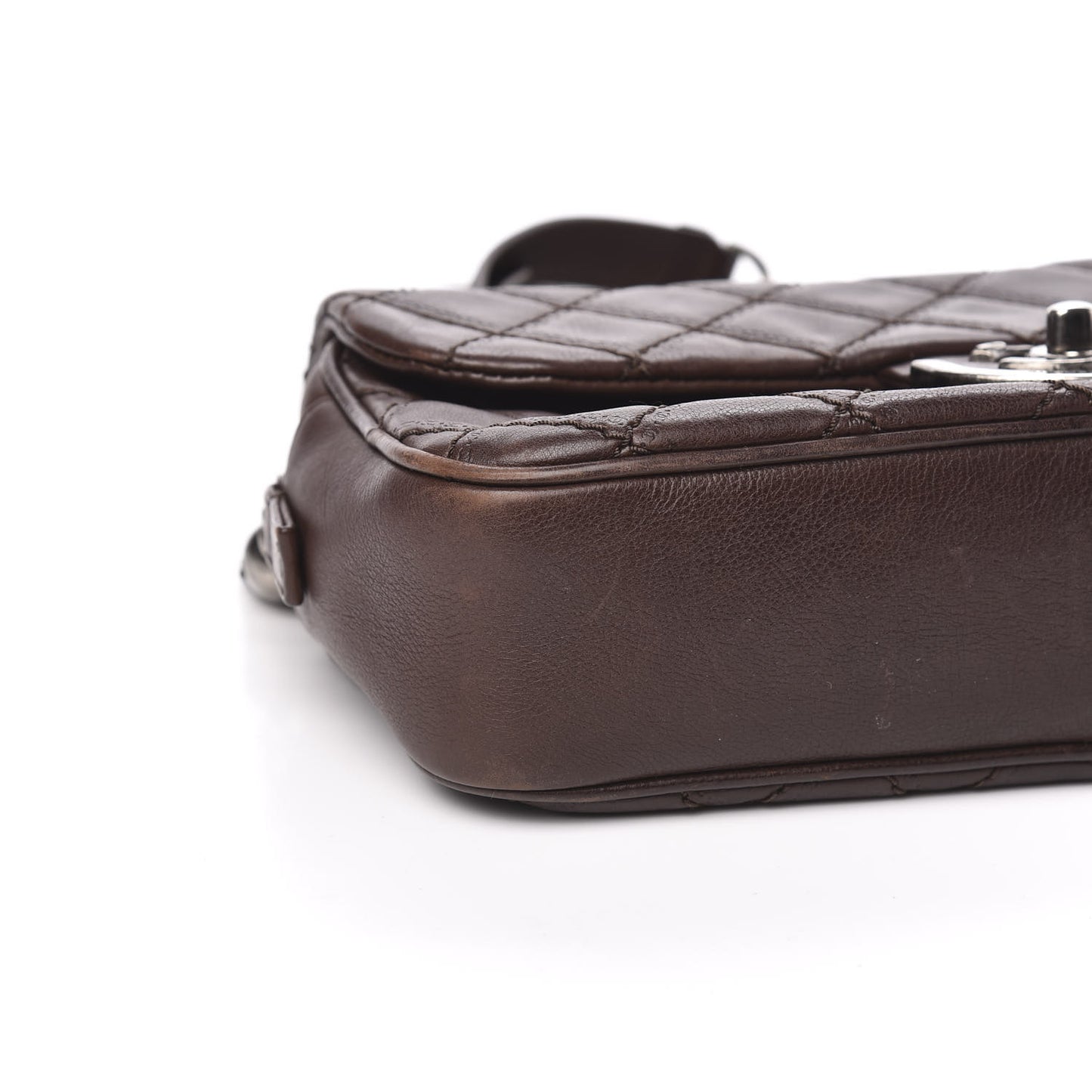 Calfskin Quilted Medium Coco Sporran Flap Brown