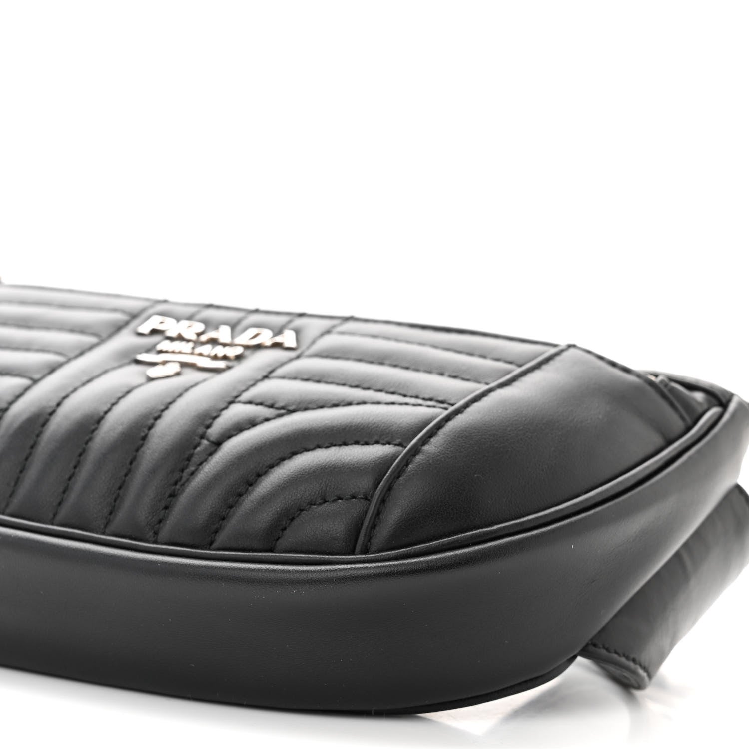 Prada Soft Calfskin Impunture Diagramme Belt Bag Black 10 of 10