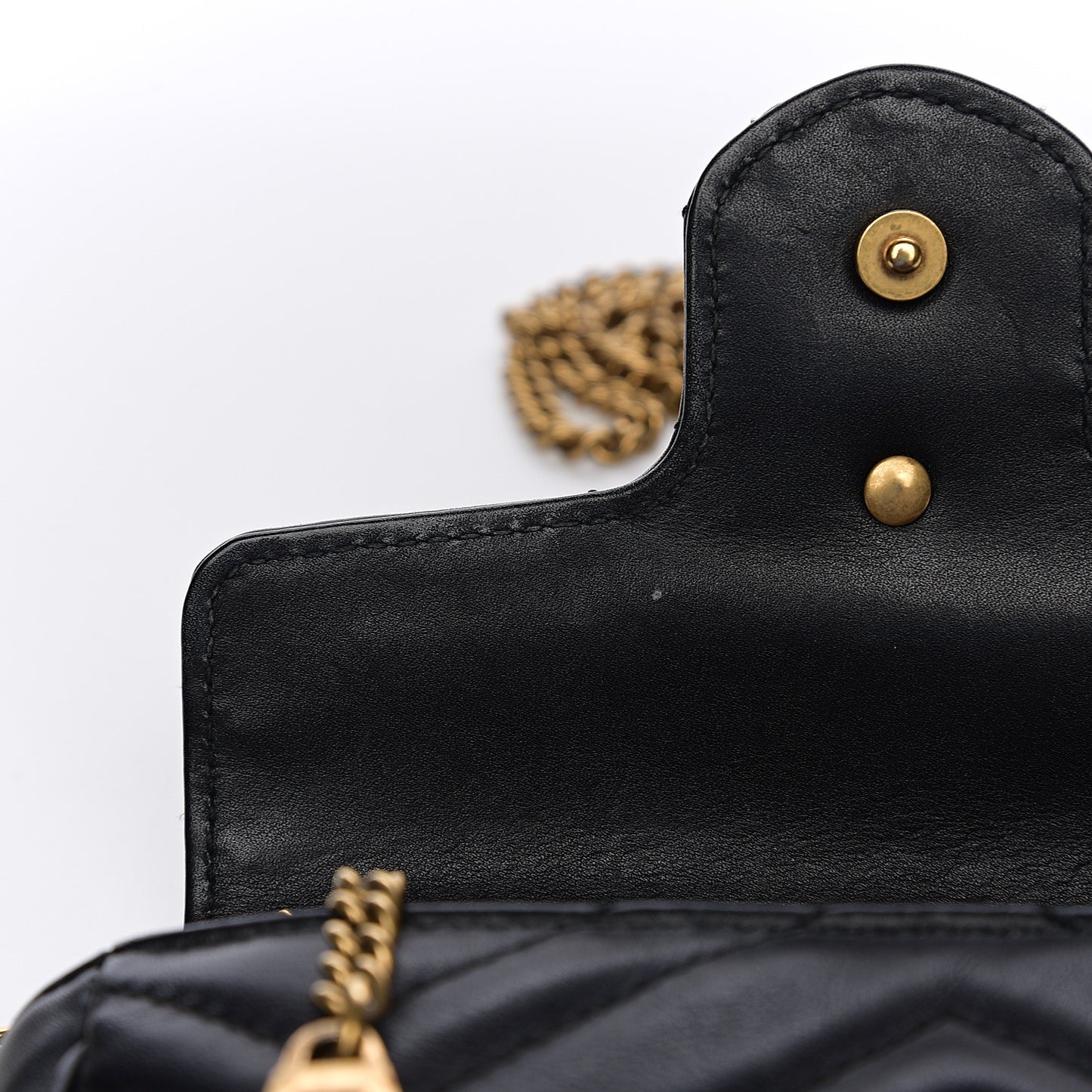 Calfskin Matelasse Super Mini GG Marmont Shoulder Bag Black