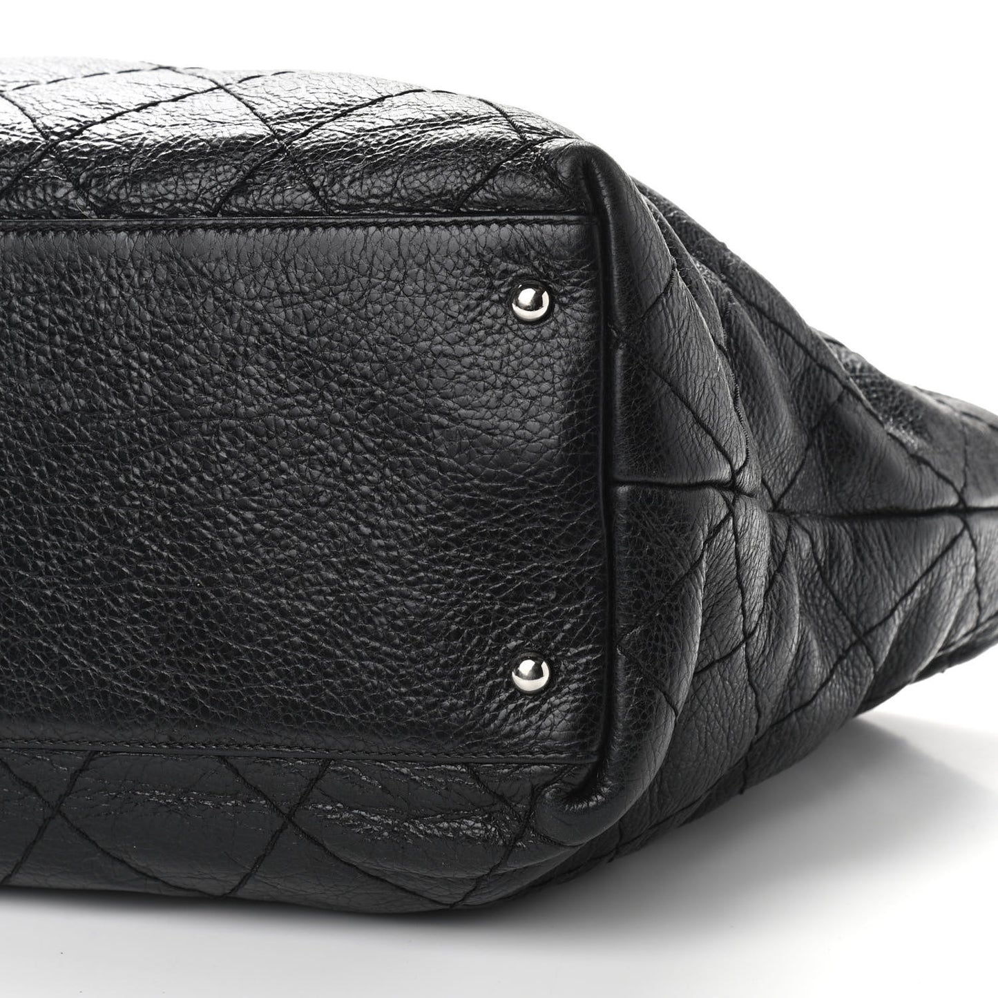 Glazed Calfskin Large On The Road Tote Black