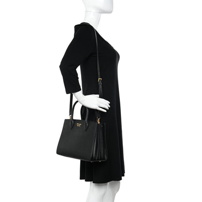 Prada Saffiano City Calfskin Bibliothèque Top Handle Black 2 of 9