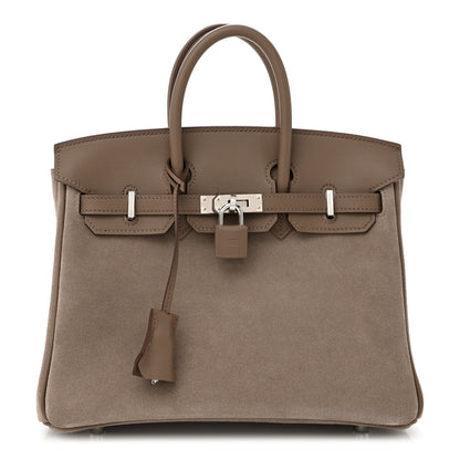 Hermes Veau Doblis Swift Grizzly Birkin 25 Etoupe 1 of 10